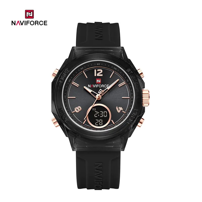 Picture of NAVIFORCE NF7109 5ATM Waterproof Fashion Transparent LCD Digital Date Silicone Strap Teenager Watch