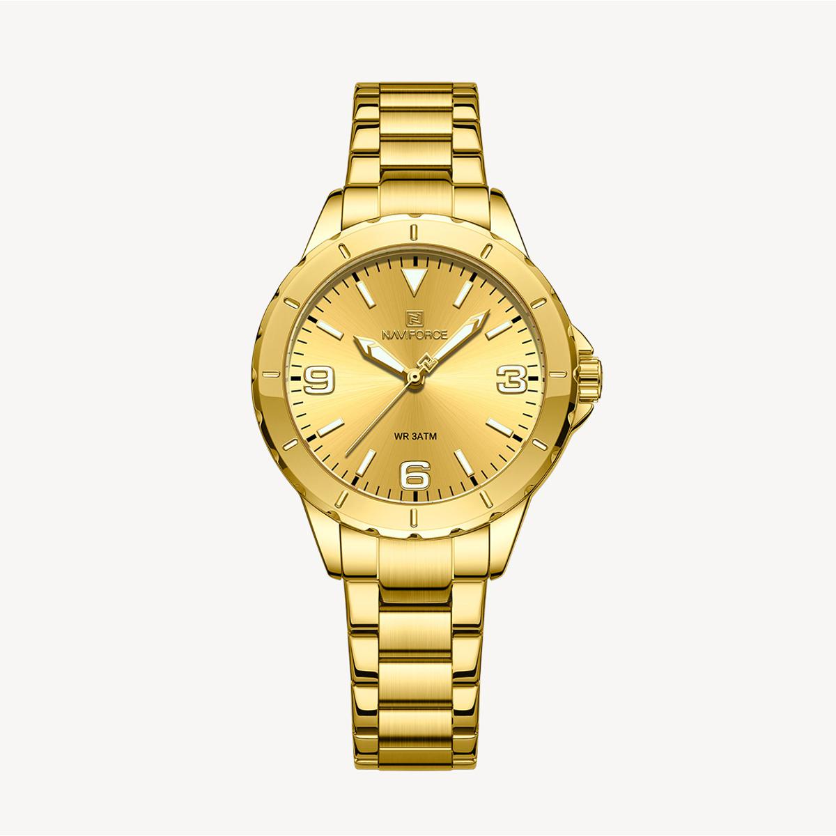 Picture of NAVIFORCE NF5022 Golden Stainless Steel Analog Watch For Women - Golden