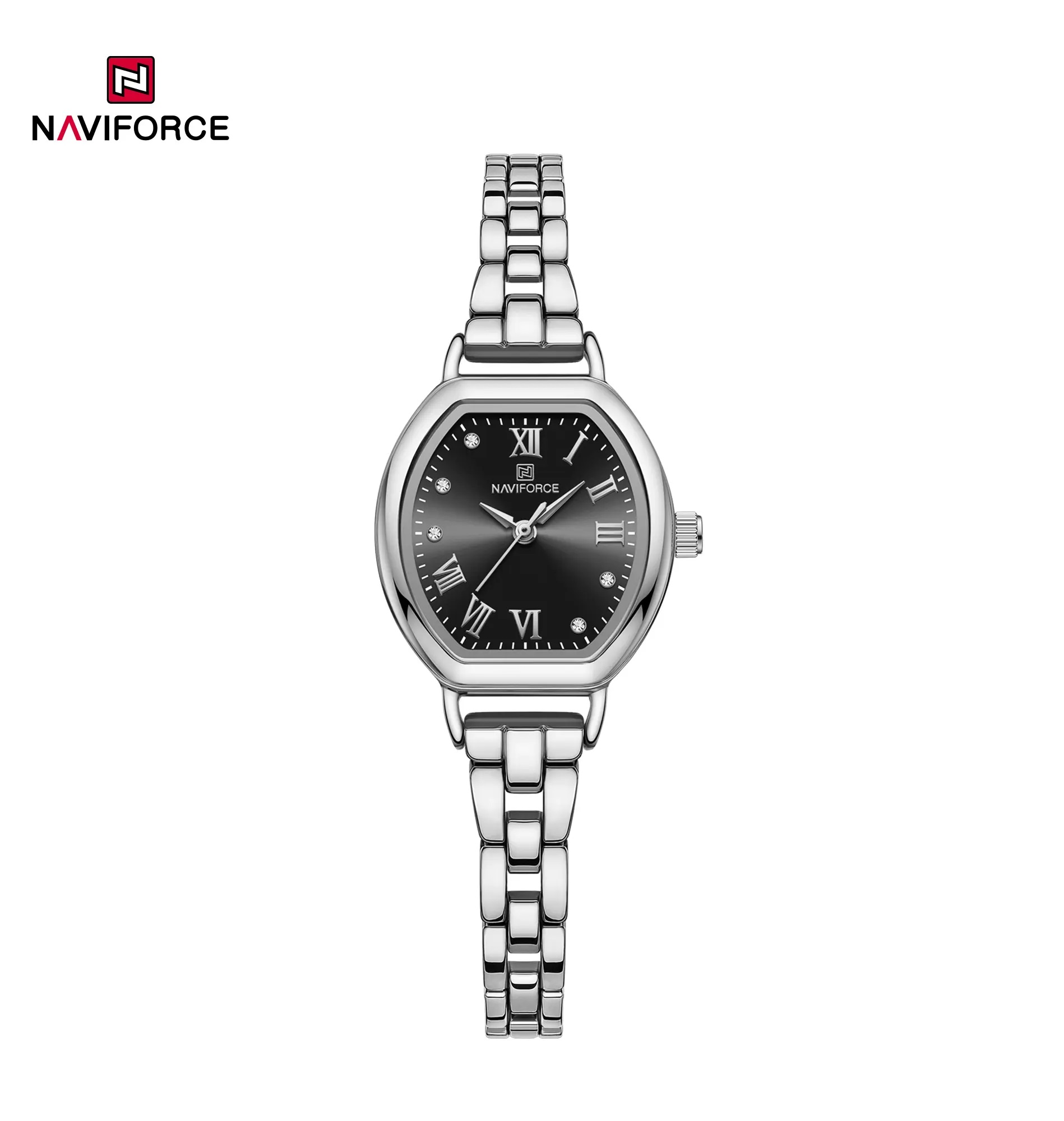 Picture of NAVIFORCE 5035 Ladies High Quality Stainless Steel Bracelet Elegant Barrel Shape Dress Watch