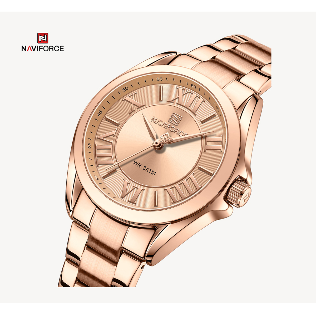 Picture of NAVIFORCE NF5037 RoseGold Stainless Steel Analog Watch For Women - RoseGold
