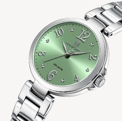 Picture of NAVIFORCE NF5031 Silver Stainless Steel Analog Watch For Women - Green & Silver