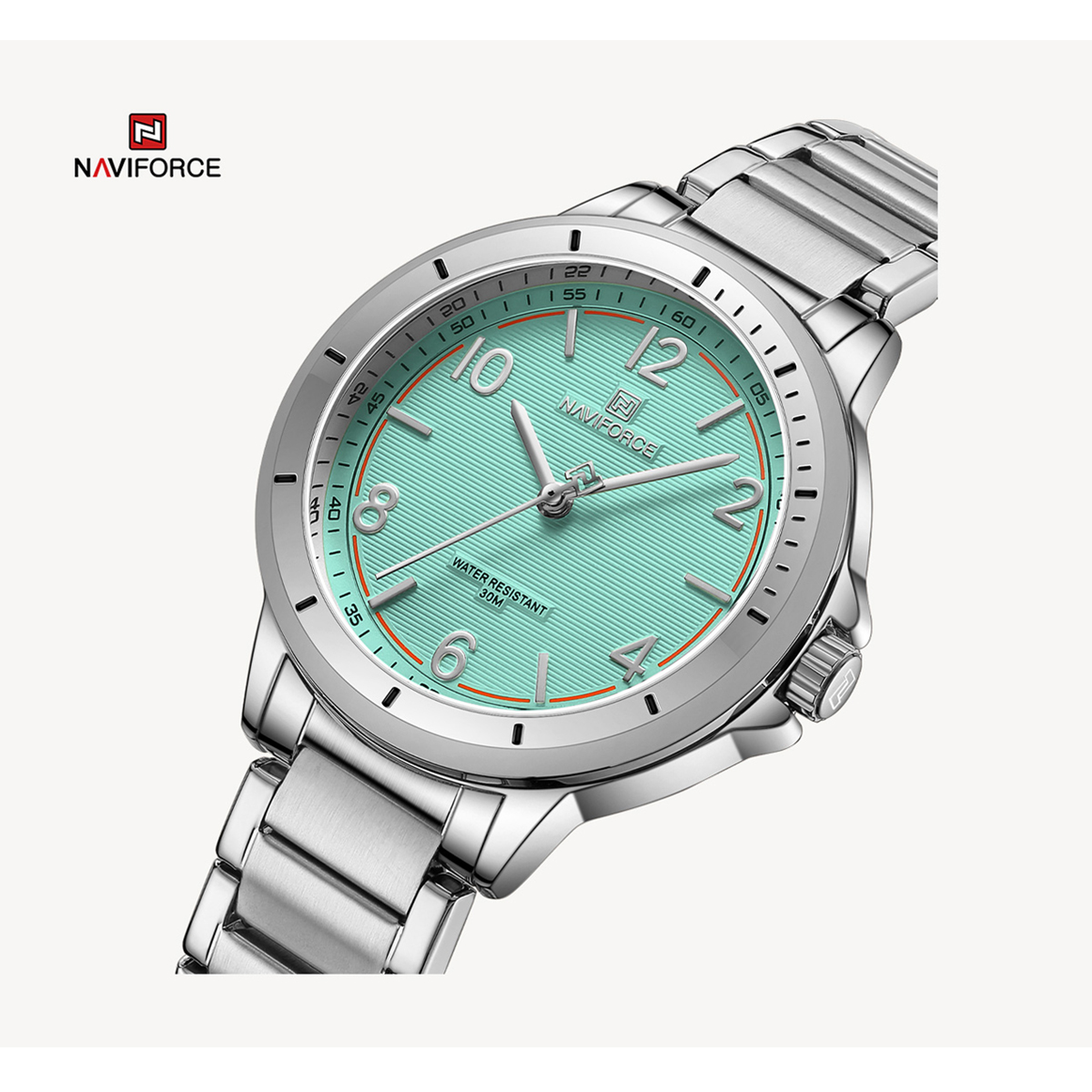 Picture of NAVIFORCE NF5021 Silver Stainless Steel Analog Watch For Women - Pest & Silver