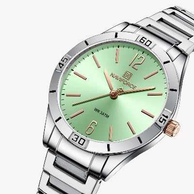 Picture of NAVIFORCE NF5029F Silver Stainless Steel Analog Watch For Women - Silver & Green