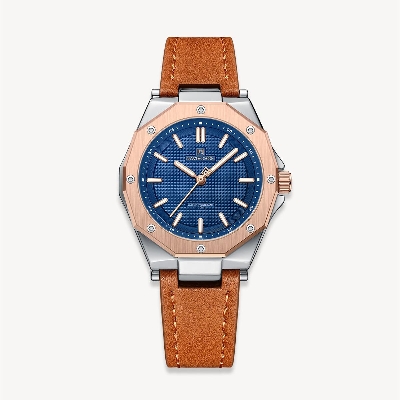 Picture of NAVIFORCE NF5026 Brown PU Leather Analog Watch For Women - Royal Blue & Brown