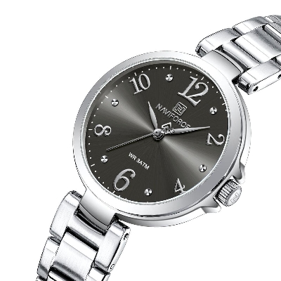 Picture of NAVIFORCE NF5031 Silver Stainless Steel Analog Watch For Women - Black & Silver