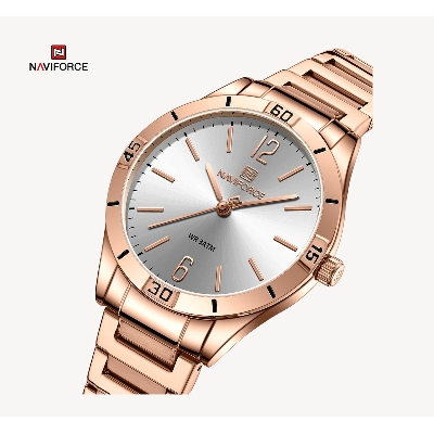 Picture of NAVIFORCE NF5029 RoseGold Stainless Steel Analog Watch For Women - White & RoseGold