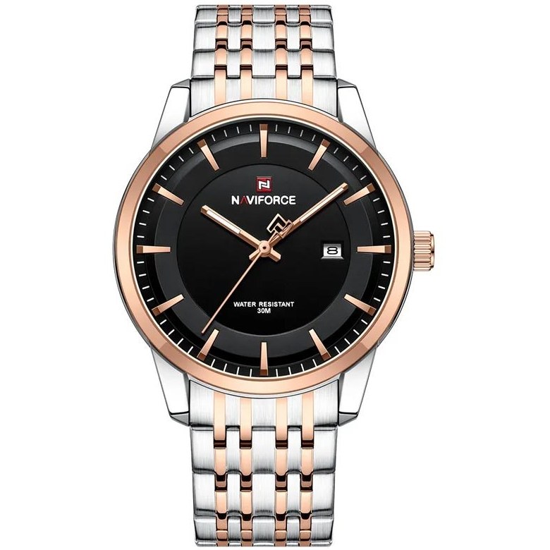 Picture of NAVIFORCE NF9228S Stainless Steel Waterproof Men’s Watch – Silver RoseGold & Black