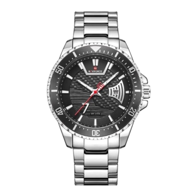 Picture of NAVIFORCE NF9191M Silver Stainless Steel Analog Watch For Men - Black & Silver