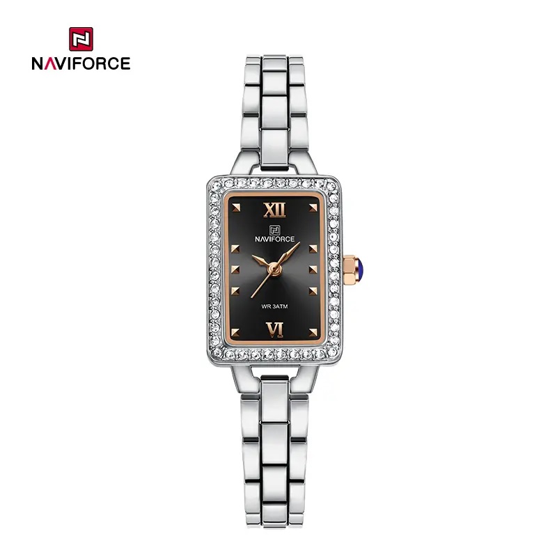 Picture of NAVIFORCE NF5043F Women’s Square Dial Watch Waterproof Steel Strap Quartz Chronograph Retro and Versatile Fashion Watch