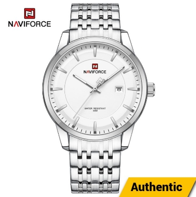 Picture of NAVIFORCE NF9228S Stainless Steel Waterproof Men’s Watch – Silver & White