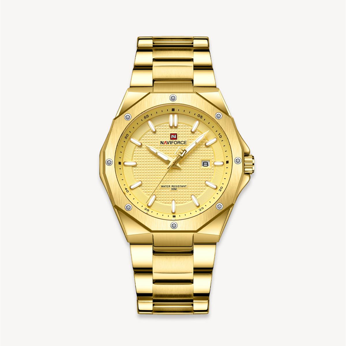 Picture of NAVIFORCE NF9200 Golden Stainless Steel Analog Watch For Men - Golden