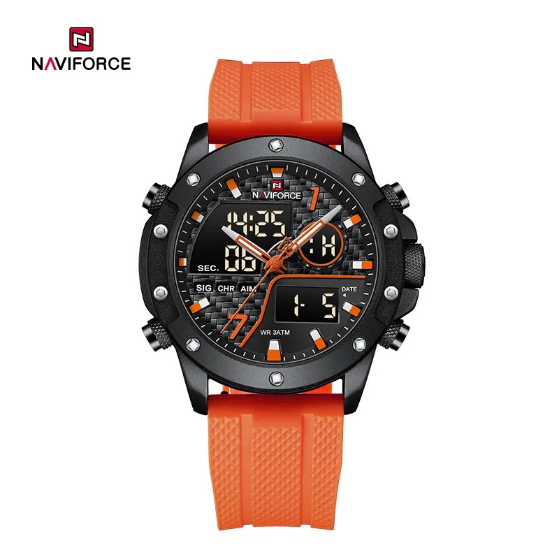 Picture of NAVIFORCE NF9221 Men’s Fashionable and Dynamic Watch with TPU Strap Luminous Waterproof Multi-function Date Display Dual Quartz Movement