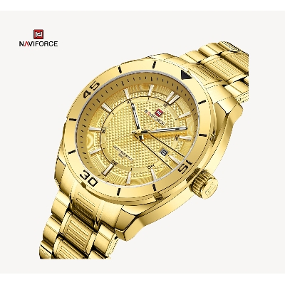 Picture of NAVIFORCE NF9210 Golden Stainless Steel Analog Watch For Men - Golden