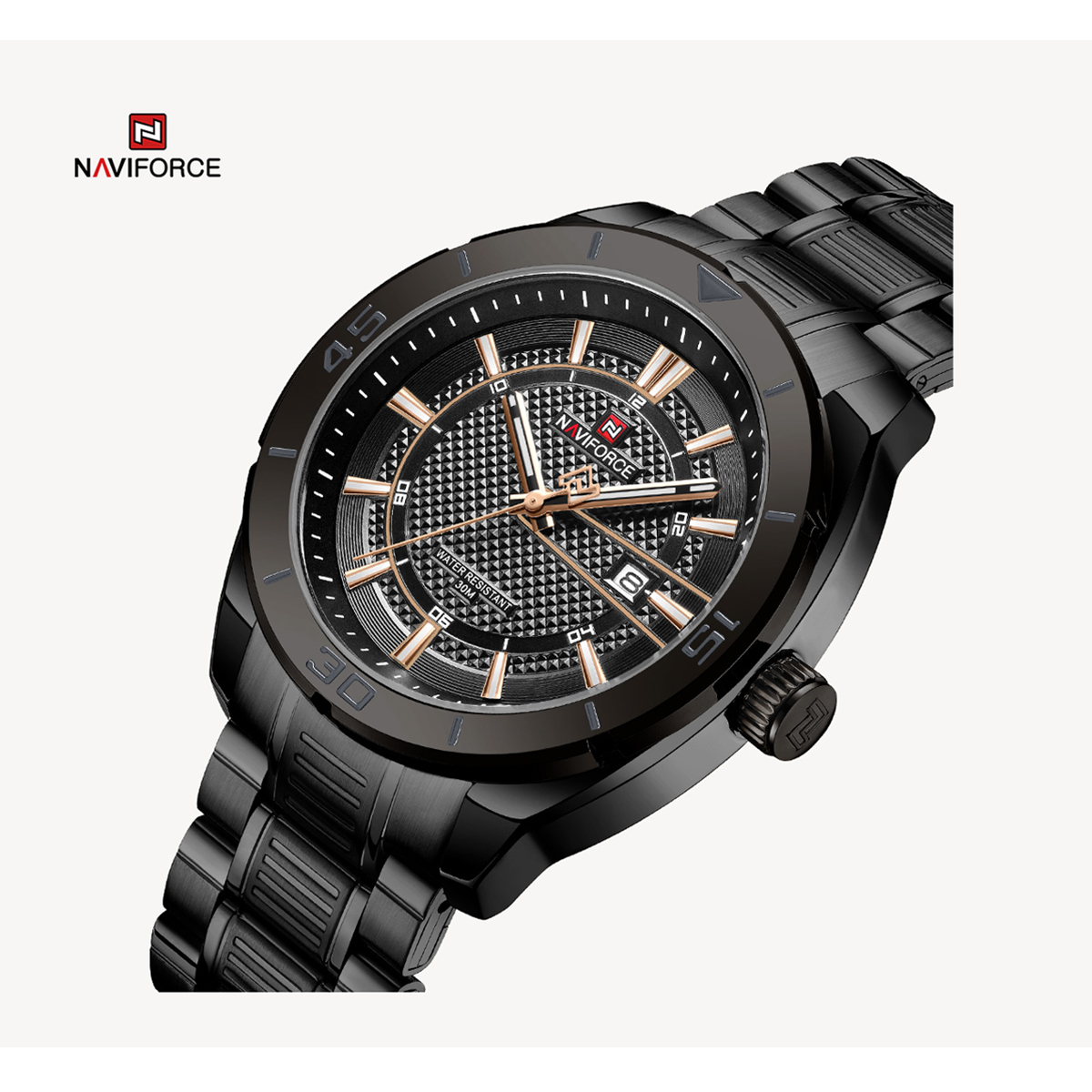 Picture of NAVIFORCE NF9210 Black Stainless Steel Analog Watch For Men - Black