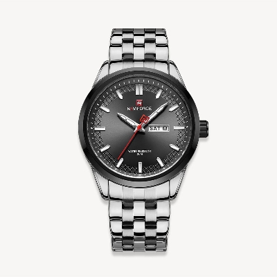 Picture of NAVIFORCE NF9203 Silver Stainless Steel Analog Watch For Men - Black & Silver