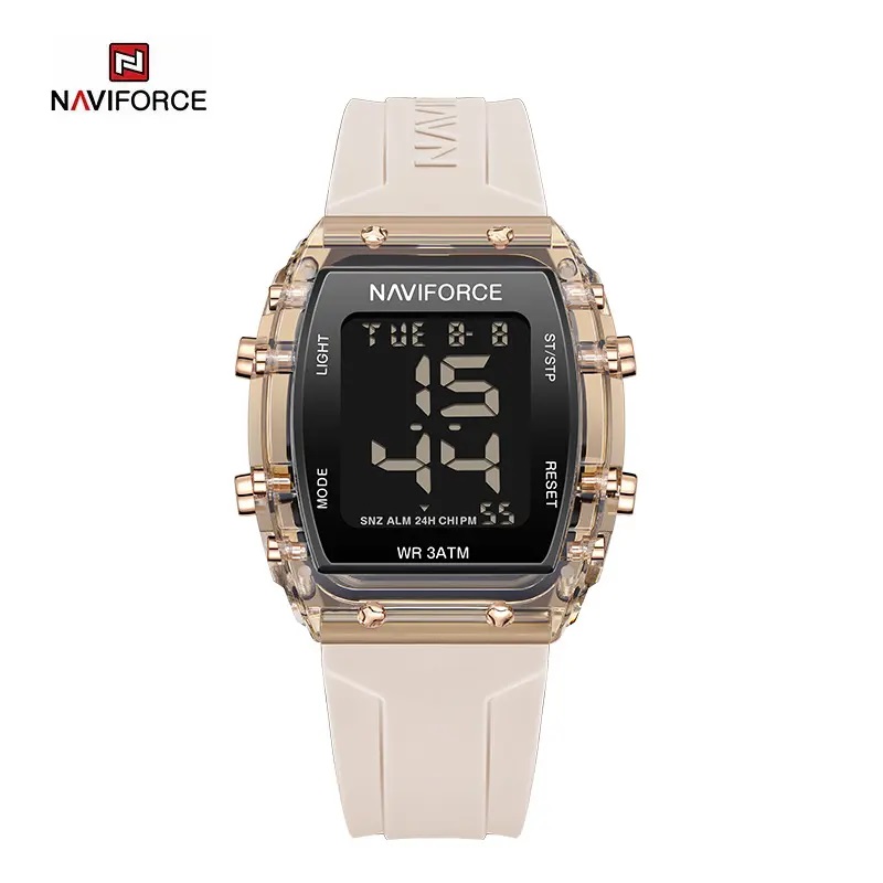 Picture of NAVIFORCE NF7102 Transparent Sports Waterproof LCD Digital Date Silicone Strap Electronic Watch For Unisex
