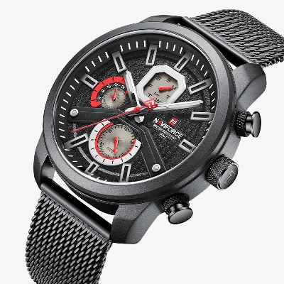 Picture of NAVIFORCE NF9211M Black Mesh Stainless Steel Chronograph Watch For Men - Black