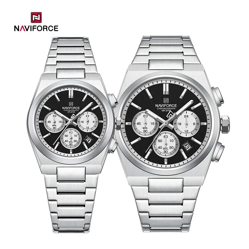 Picture of NAVIFORCE NF8048 Classic Stylish Timeless Love Chronograph Stainless Steel Strap Couples Watches