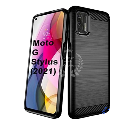 Picture of Spigen cover For Motorola Moto G Stylus (2021) / Motorola Moto G Stylus 2021 Carbon Fiber Back cover Soft Slim Fashion Non-Slip Protective Carbon Fiber Phone Case
