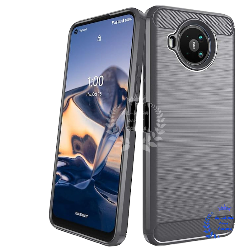 Picture of Spigen cover For Nokia 8.3 / Nokia 8V 5G / Nokia 8 V 5G Carbon Fiber Back cover Soft Slim Fashion Non-Slip Protective Carbon Fiber Phone Case
