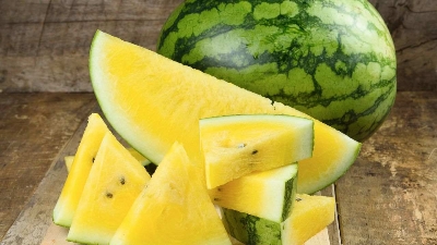 Picture of All Season Yellow Heart Green Body Watermelon Seeds- 40 pcs Intec Packet