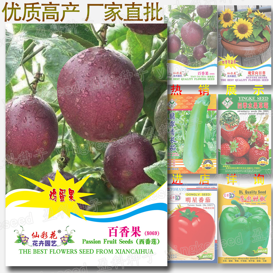 Picture of Global All Season Delicious Passion Fruit Seeds - 10 pcs Imported seeds ( Inteck Packt)