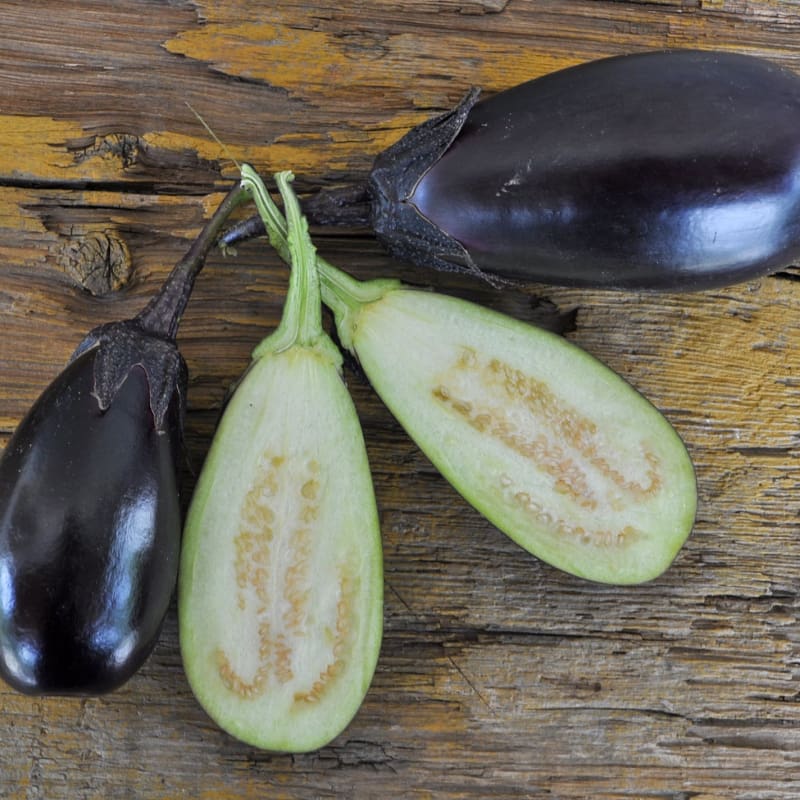 Picture of 3type Mix Black Fast Growing Good Looking Eggplant Brinjal Begun Seeds - 30 seeds