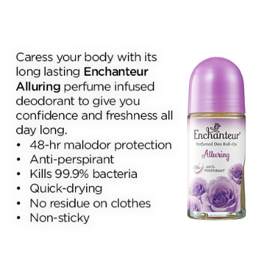Picture of Enchanteur Perfumed Deodorant Roll-on Alluring used for male/ female - 50 ml