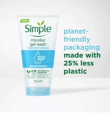 Picture of International UK product Simple micellar  gel wash used for male/ female - 150 ml 