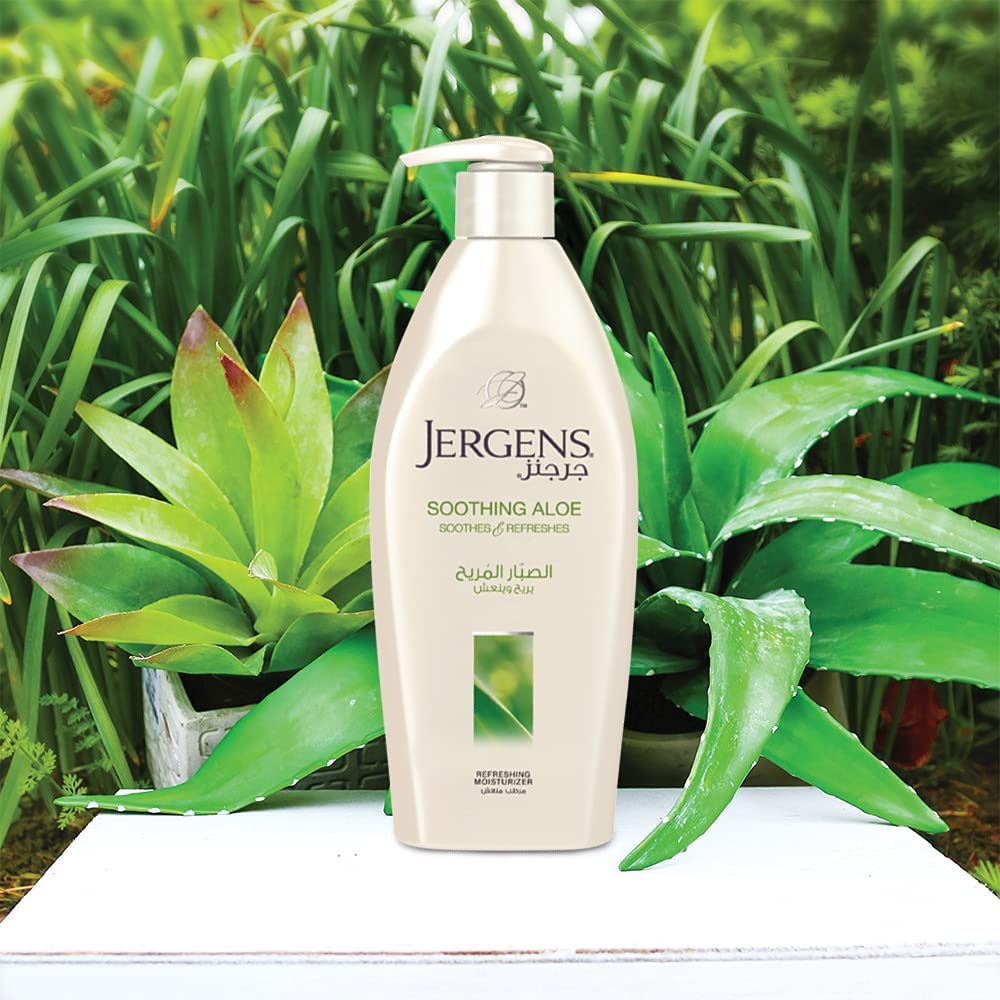 Picture of International UAE product Any season used perfumed jergens SOOTHING ALOE body lotion - 400 ml