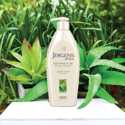 Picture of International UAE product Any season used perfumed jergens SOOTHING ALOE body lotion - 400 ml