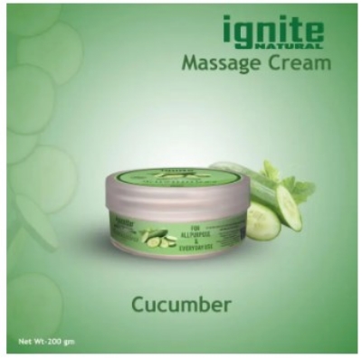 Picture of BSTI Approved Indian product Ignite massage cream Cucumber used for male/ female- 200 ml