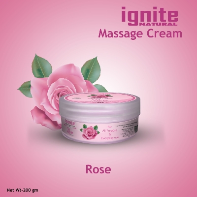 Picture of BSTI Approved Indian product Ignite massage cream ROSE used for male/ female- 200 ml