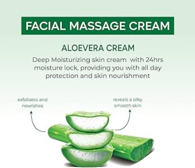 Picture of BSTI Approved Indian product Ignite massage cream Aloevera used for male/ female- 200 ml