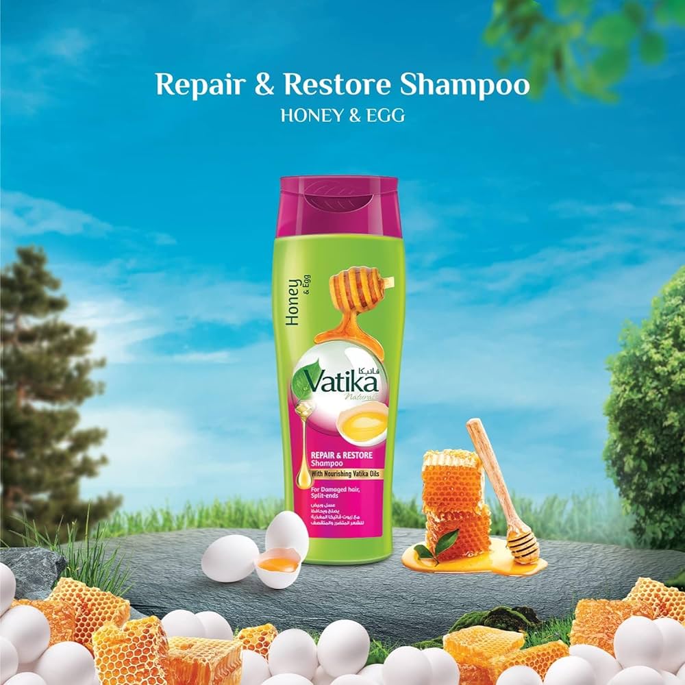 Picture of International UAE product Hair care Vatika Shampoo -Honey & Egg- used for male/ female - 400 ml