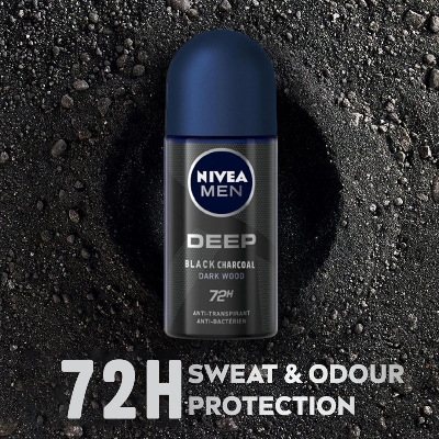 Picture of International Germany product Nivea Deodorant Roll on MEN Deep Black Charcoal used for male - 50 ml