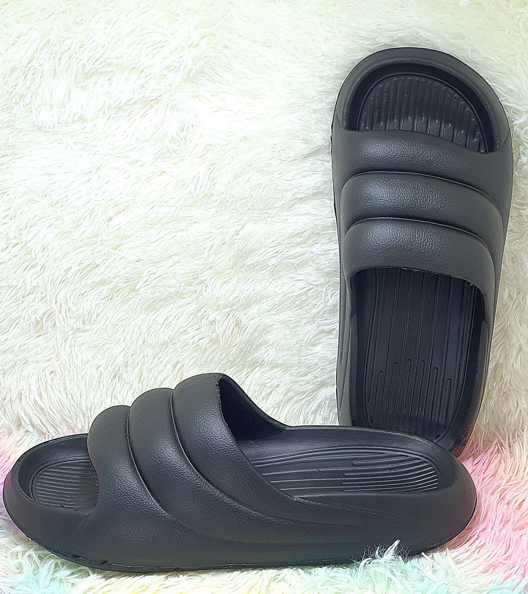 Picture of Mens Quick Drying EVA Open Toe Non-Slip Thick Soft Bottom Flip Flops Slides Slippers