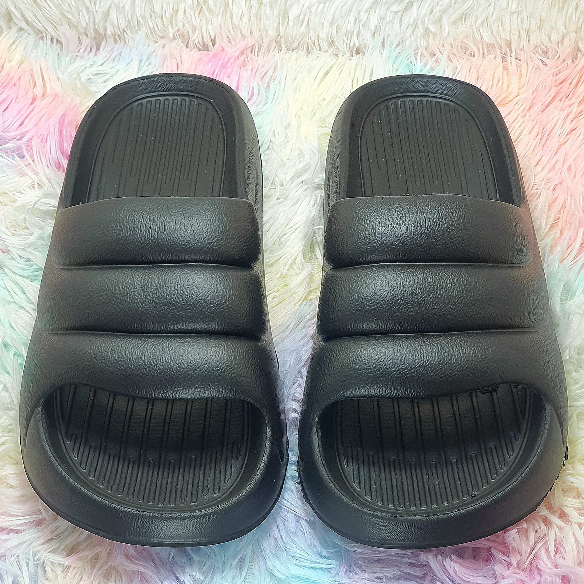 Picture of Mens Quick Drying EVA Open Toe Non-Slip Thick Soft Bottom Flip Flops Slides Slippers