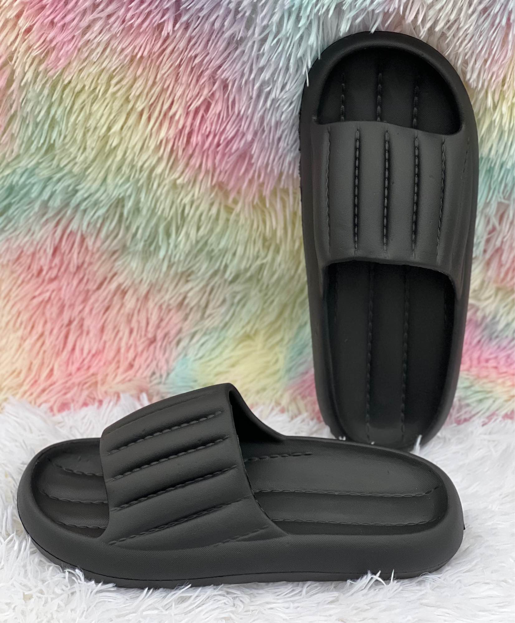 Picture of New Fashionable Stitch Design Solid Color Soft Comfortable Slides for Men