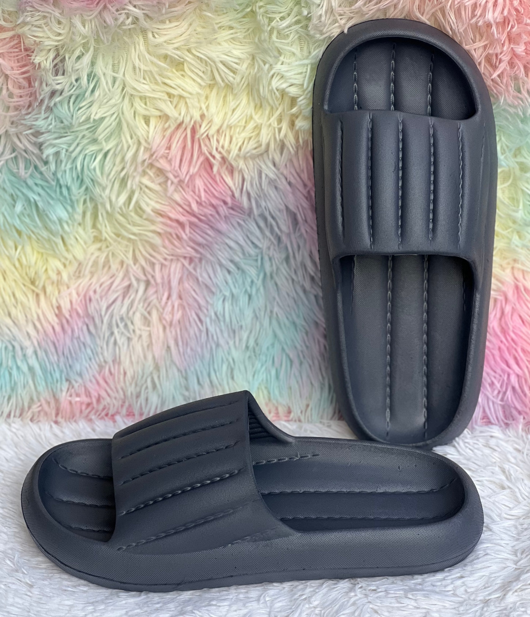 Picture of New Fashionable Stitch Design Solid Color Soft Comfortable Slides for Men