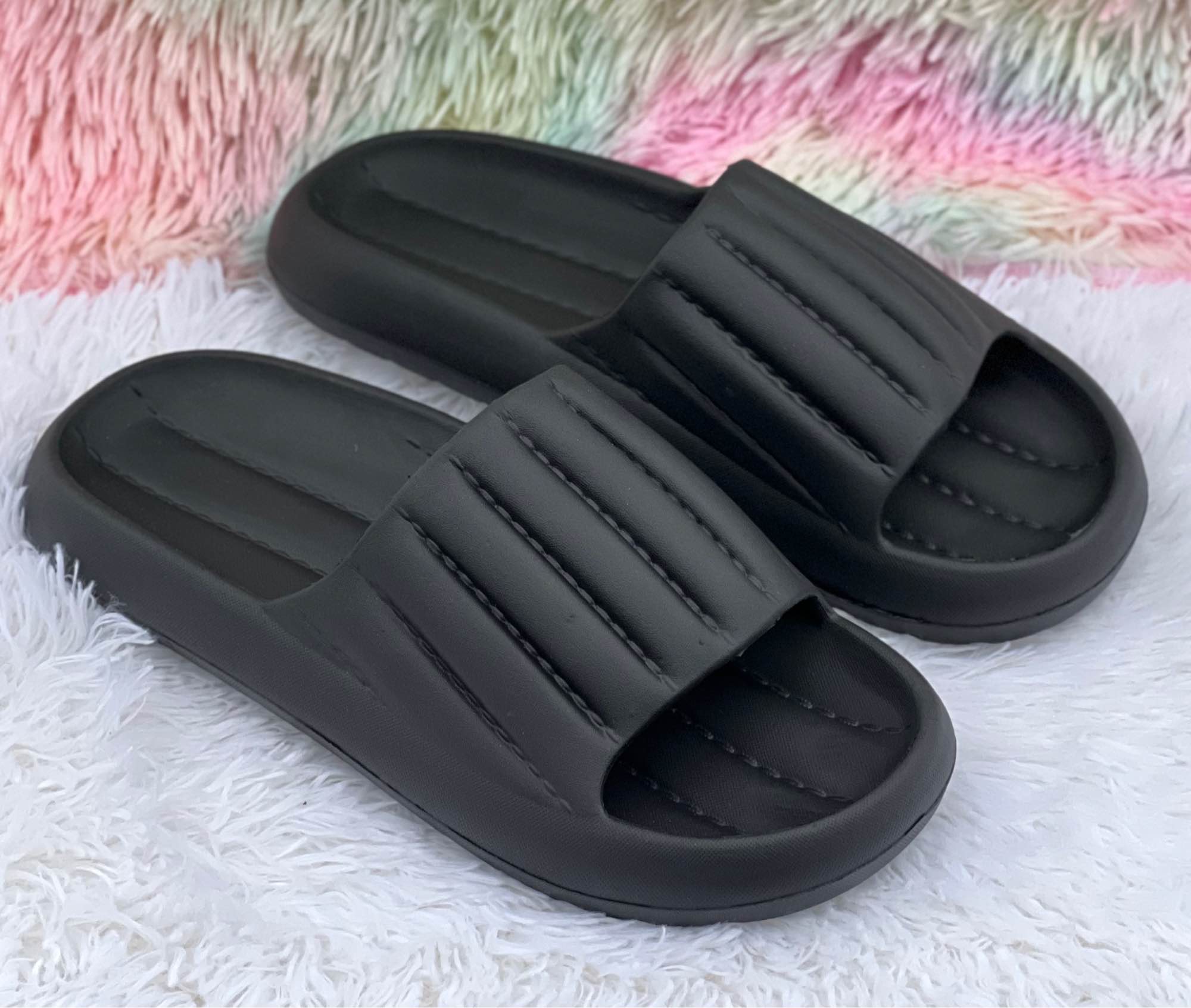 Picture of New Fashionable Stitch Design Solid Color Soft Comfortable Slides for Men