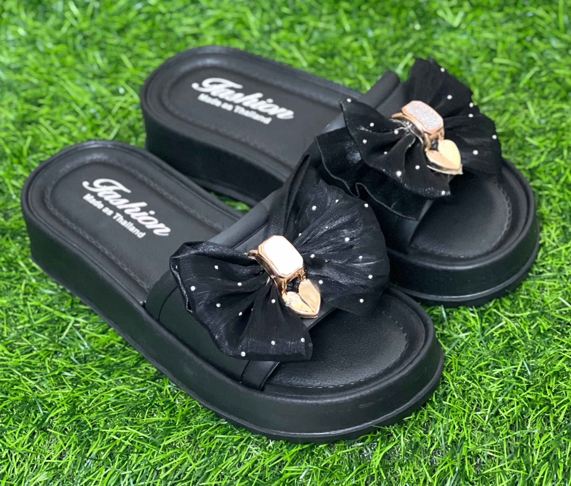 Picture of New Butterfly Net Designed Thick Sole Slippers Sandals for Girls Ladies & Womens