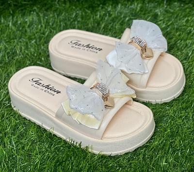 Picture of New Butterfly Net Designed Thick Sole Slippers Sandals for Girls Ladies & Womens
