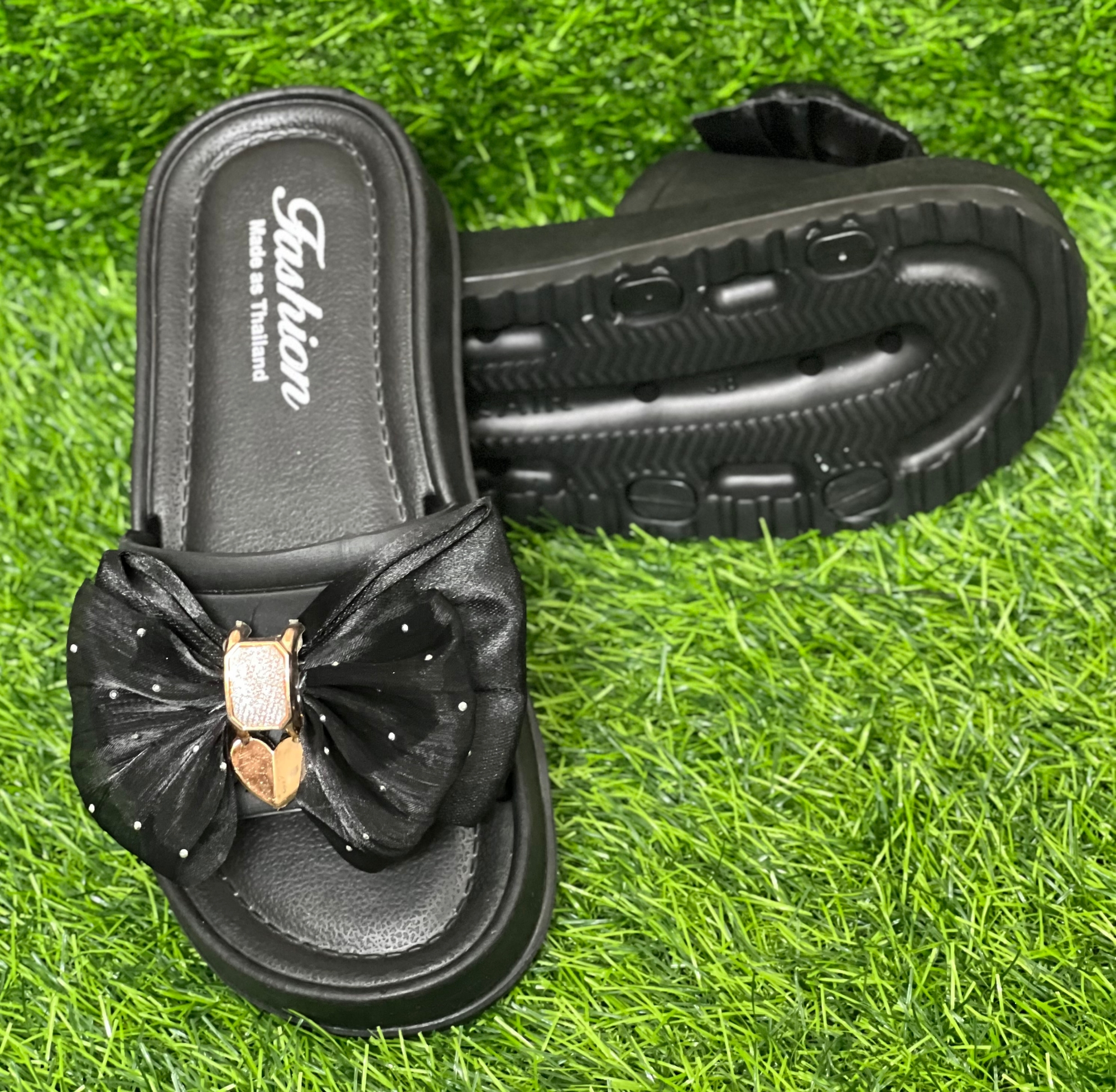 Picture of New Butterfly Net Designed Thick Sole Slippers Sandals for Girls Ladies & Womens