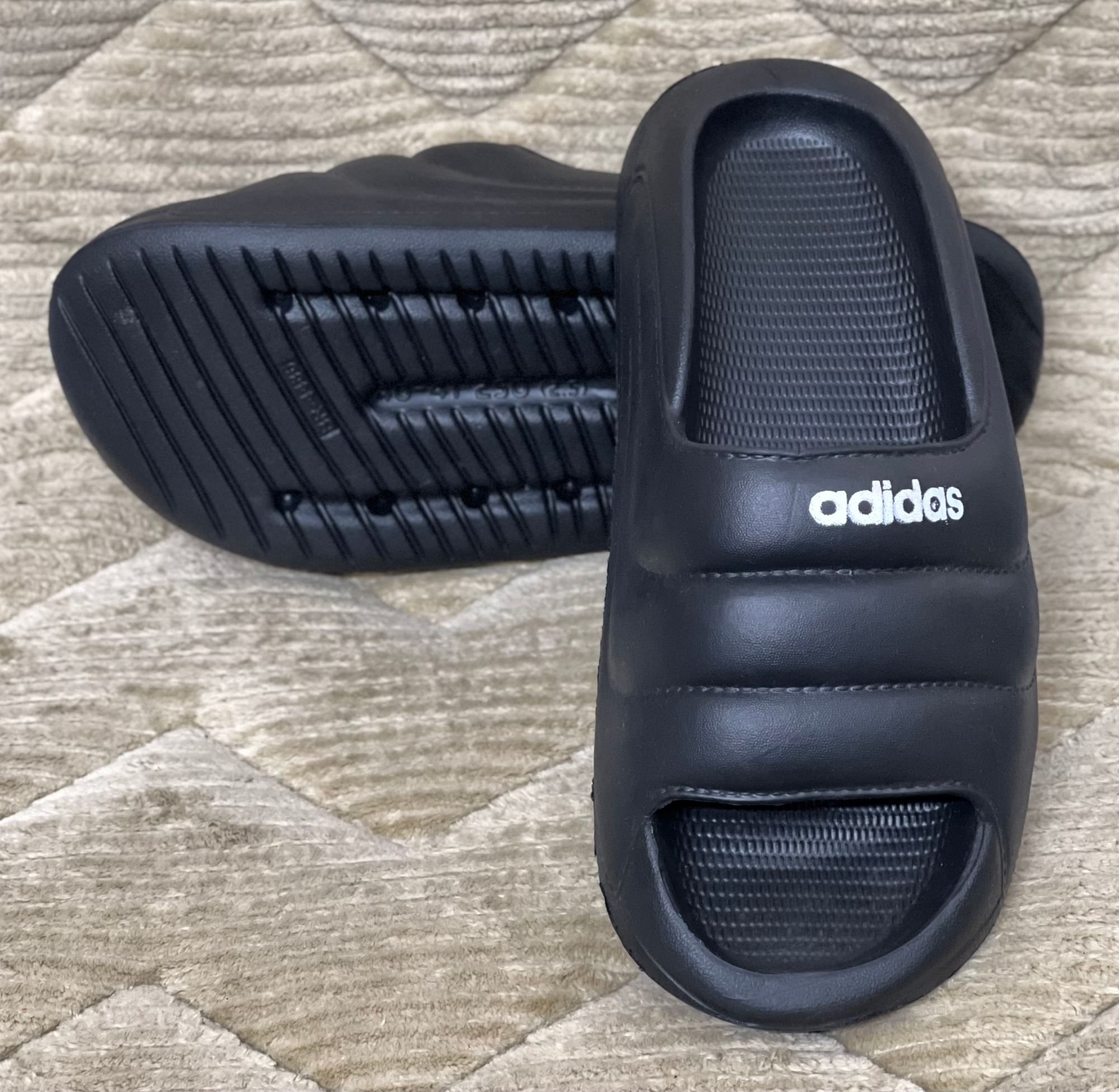 Picture of Mens New Adilette CloudFoam Thick Footbed Long Lasting Breathable Solid Color Slides Sandals