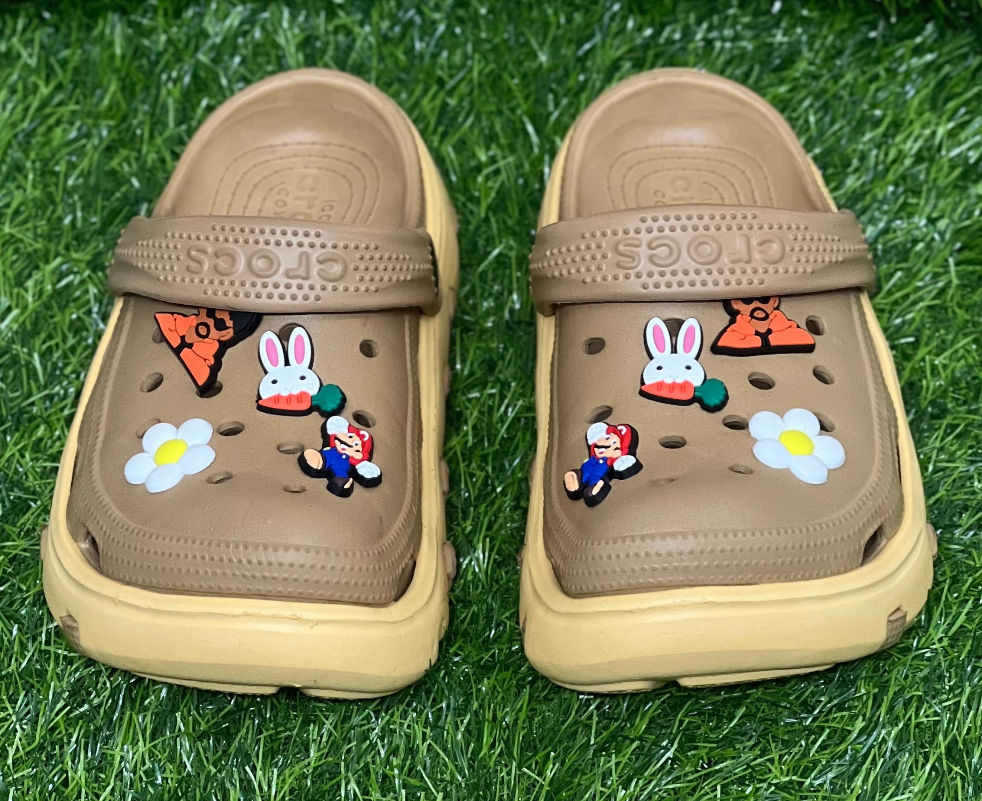 Picture of New EVA FunCharm Duo Color Unisex Clogs – Stylish Non-Slip Sandals with Cute Charms