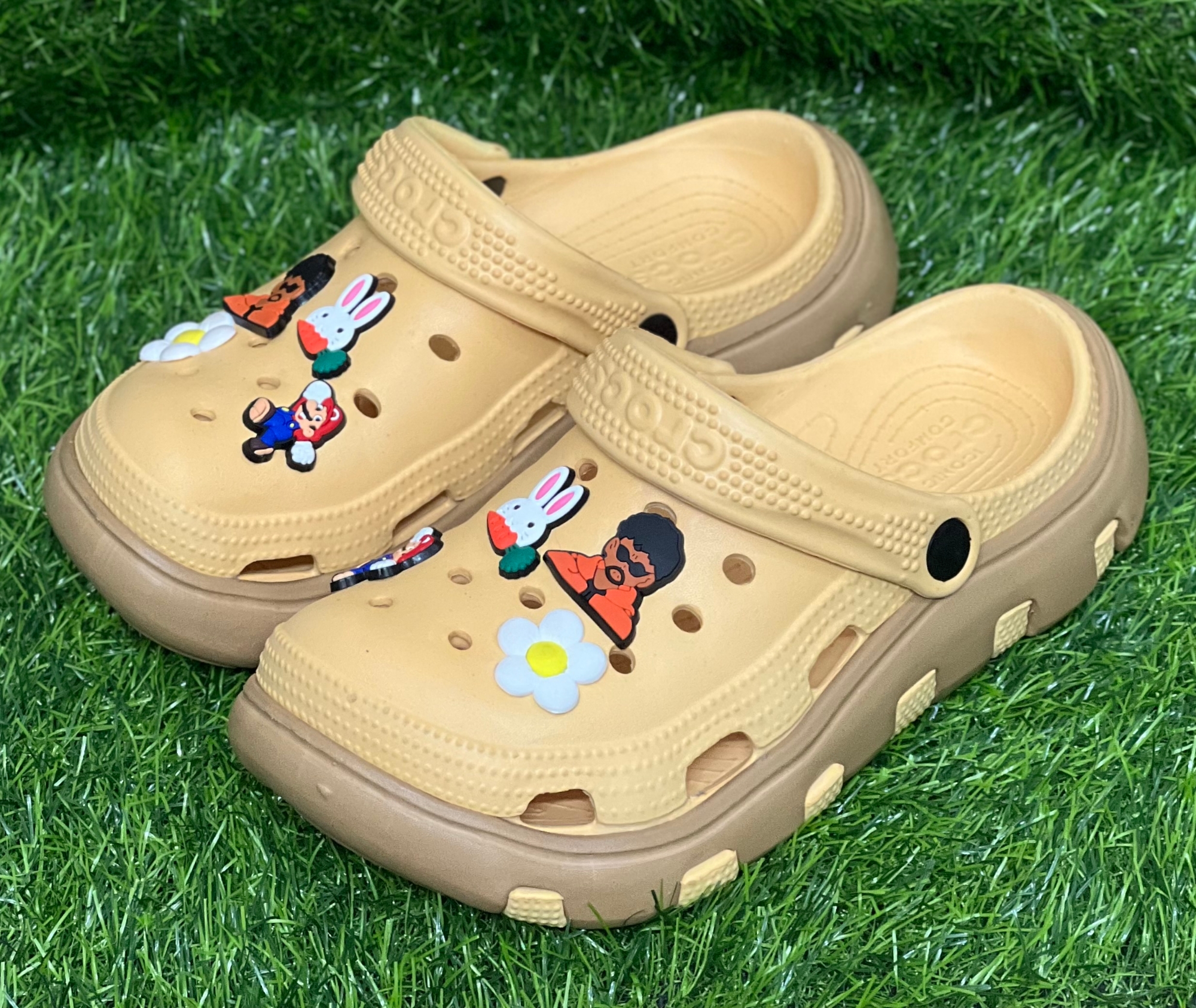 Picture of New EVA FunCharm Duo Color Unisex Clogs – Stylish Non-Slip Sandals with Cute Charms