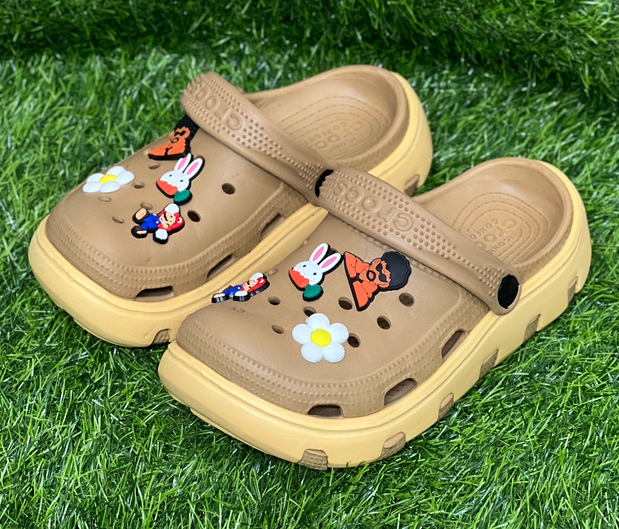 Picture of New EVA FunCharm Duo Color Unisex Clogs – Stylish Non-Slip Sandals with Cute Charms