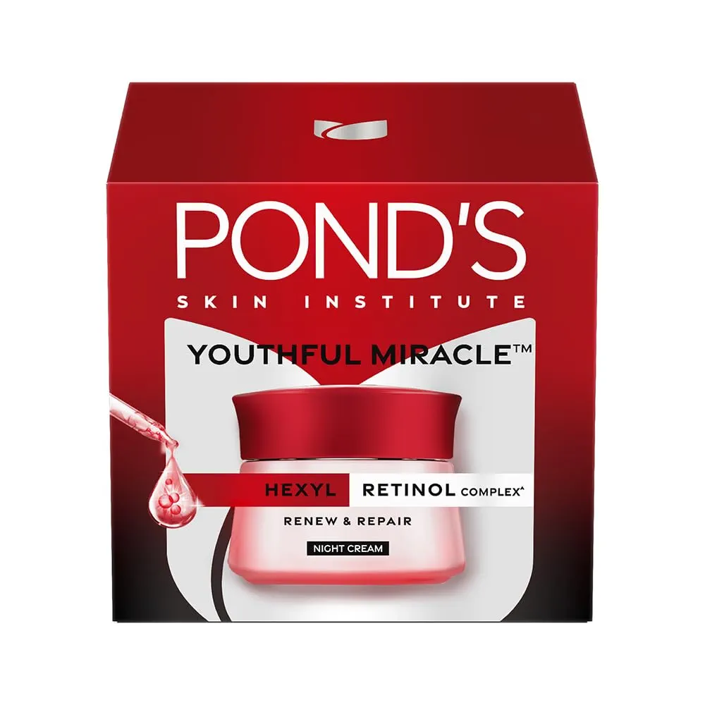 Picture of Indian Product Ponds Age miracle Youthful Miracle With Haxyl Retinol Complex Renew & Repair Night Cream Used For Male /Female-50gm