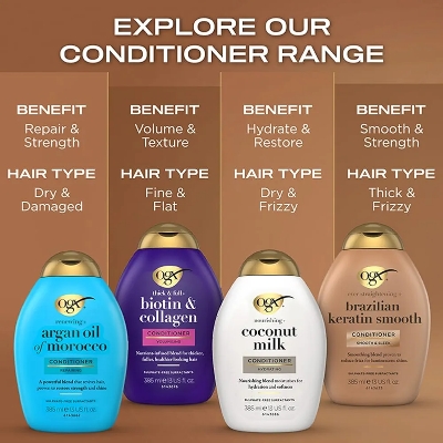 Picture of International Greece Product Ogx Brazilian Keratin With Smooth & Sleek Conditioner Used For Male /Female-385Ml